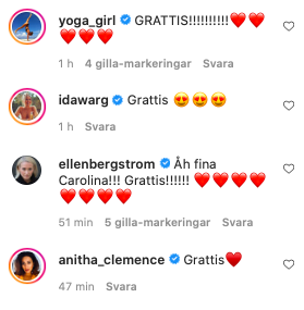 Yogagirl, Ida Warg, Ellen Bergström och Anitha Clemence gratulerar