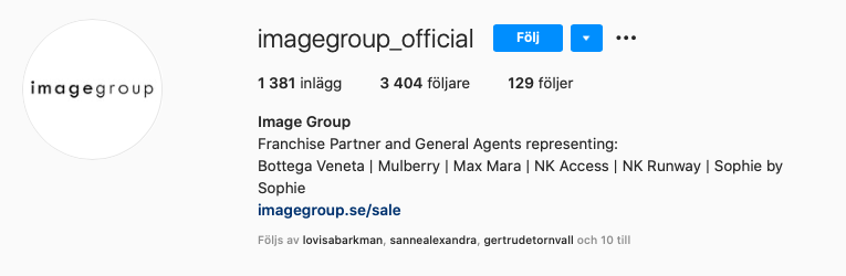 Imagegroup_official på Instagram. Franchise Partner and General Agents representing: Bottega Veneta | Mulberry | Max Mara | NK Access | NK Runway | Sophie by Sophie