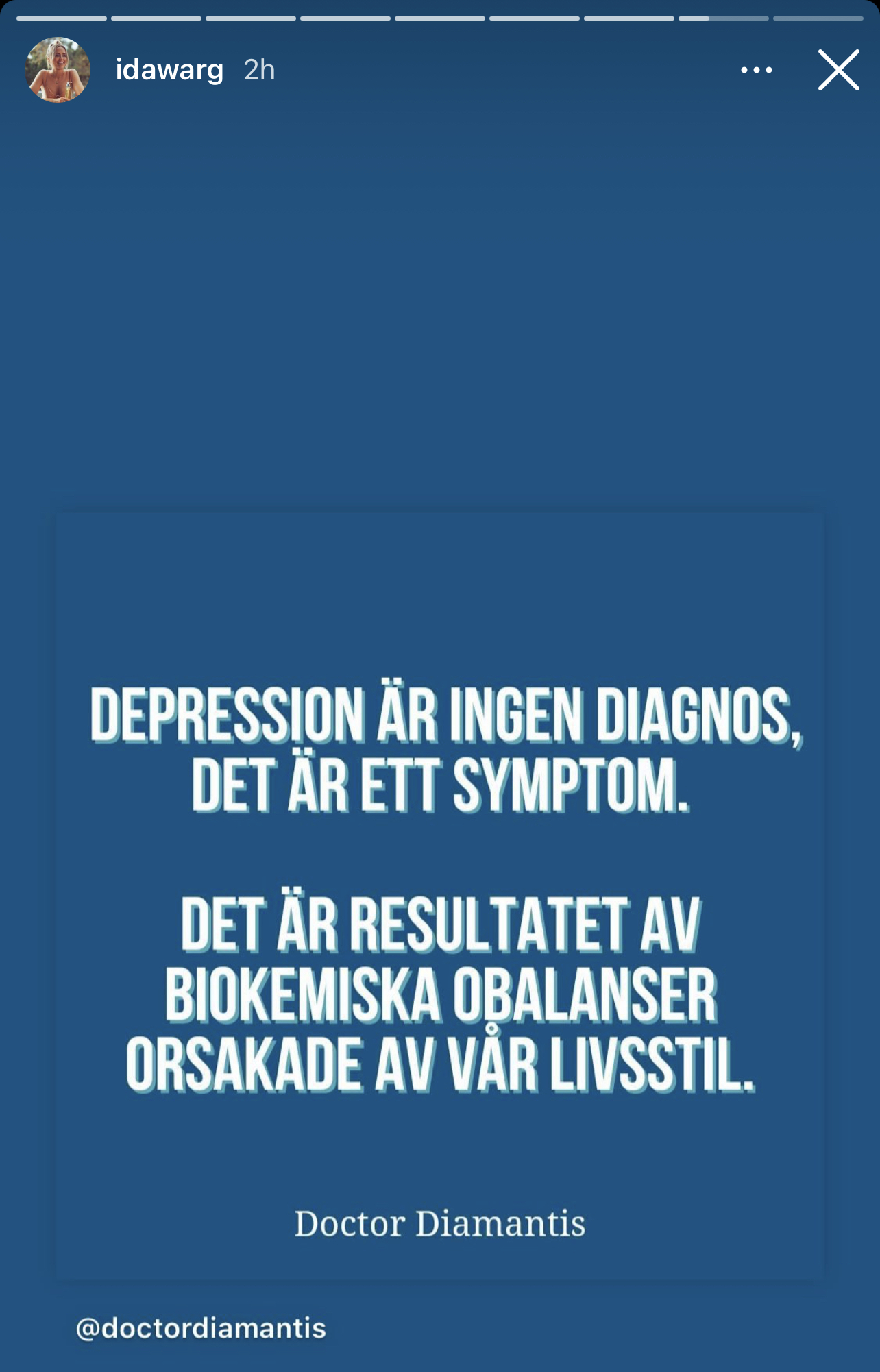 Depression är ingen diagnos. Det är ett symptom. Det är resultatet av biokemiska obalanser orsakade av vår livsstil. //Dr Diamantis