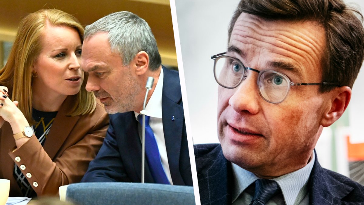 Annie Lööf, Jan Björklund och Ulf Kristersson. Kollage. 