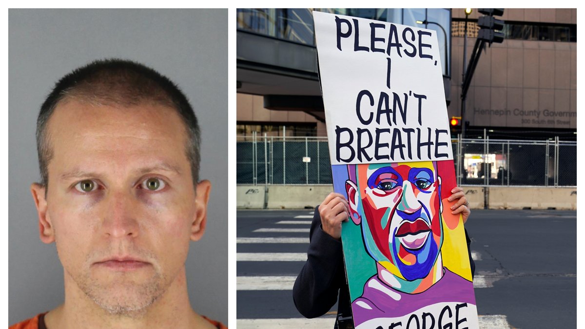 Polisen Derek Chauvin misstänks ha kvävt George Floyd till döds i maj 2020.