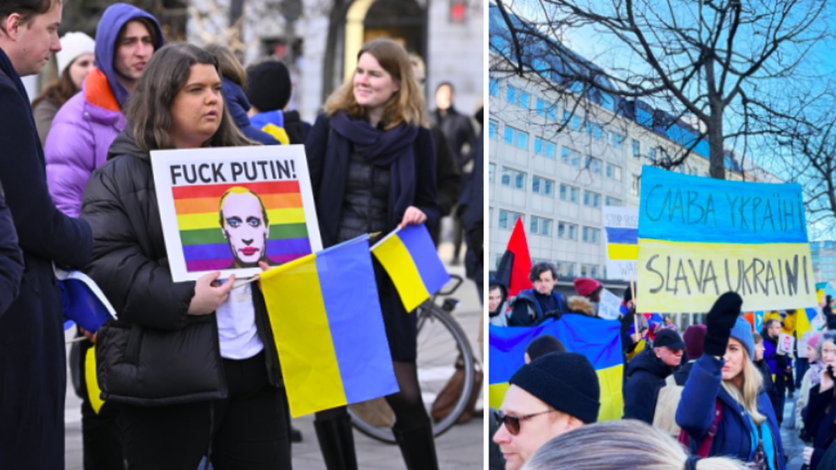 Hundratals samlades i centrala Stockholm under lördagen.