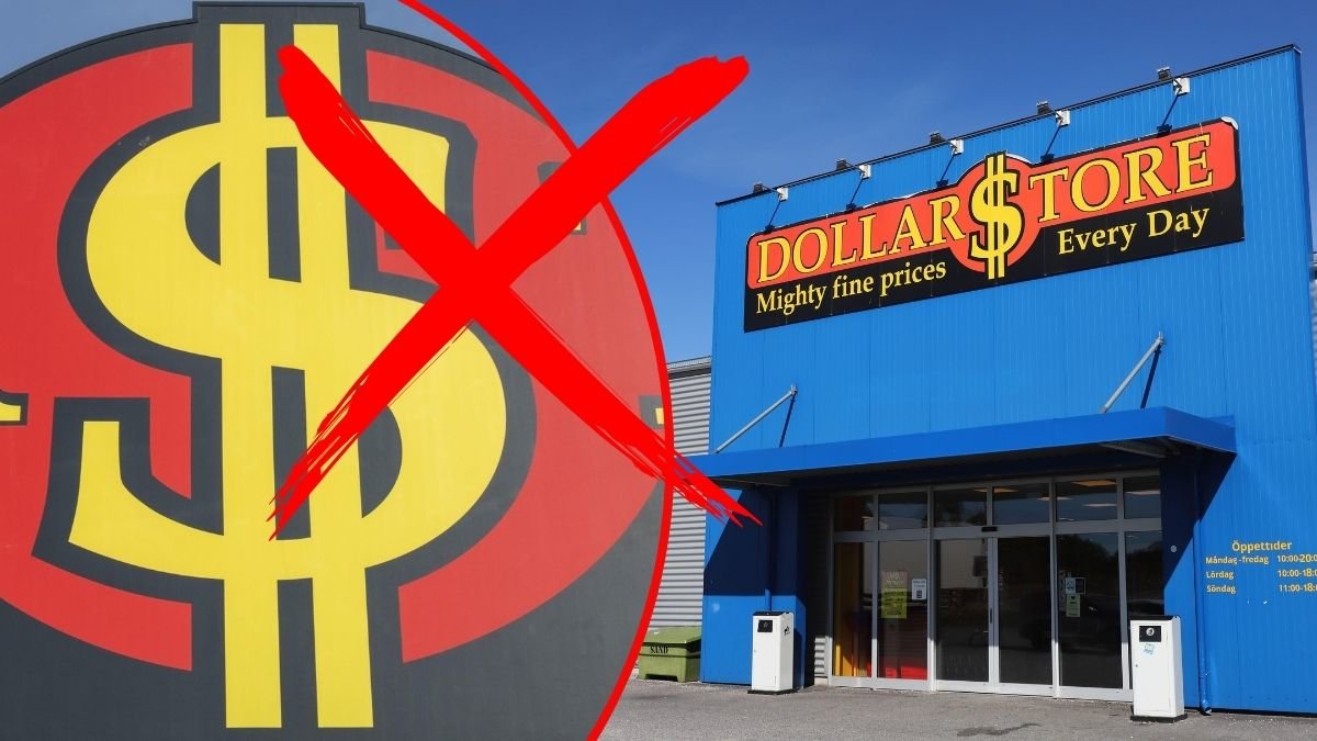 Dollarstore skylt och butik