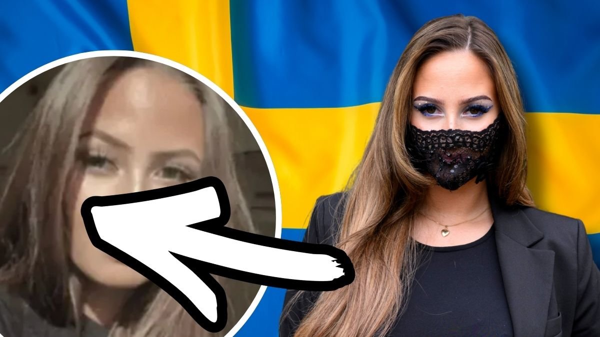 Felicia without a mask and Sweden's Eurovision artist Felicia with a mask