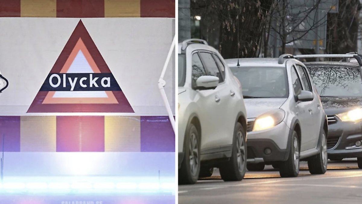 Bil sladdade in med mitträcke och krockade – polis på plats. Genrebild.