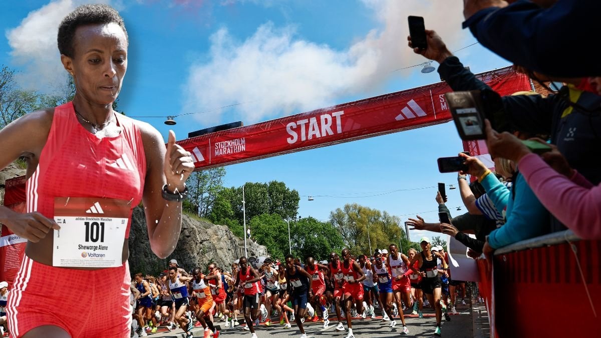 Shewarge Alene och starten vid Stockholm Marathon