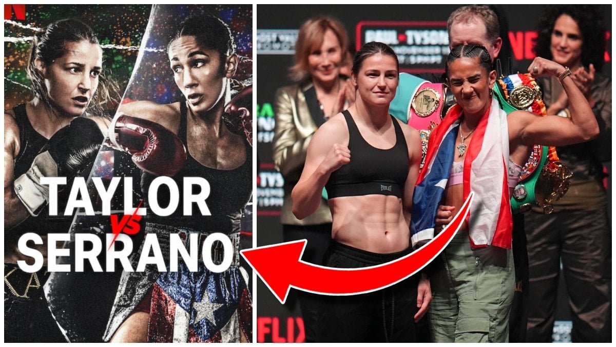 Netflix omslagsbild till Katie Taylor vs Amanda Serrano 3 och Katie Taylor med Amanda Serrano år 2024.