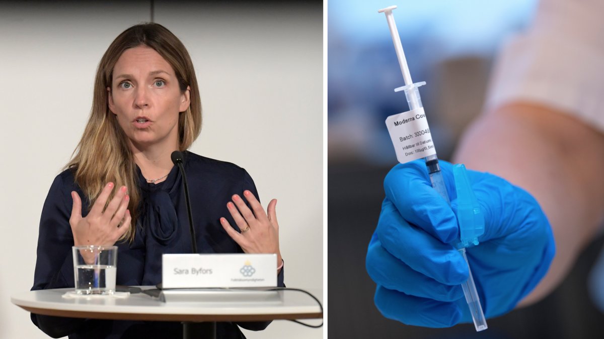 Sara Byfors och genrebild på vaccin.
