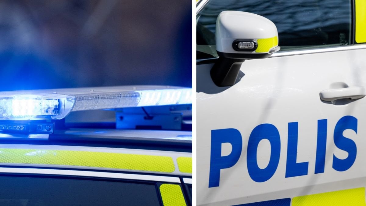 Blåljus vänster, Polisbil höger.