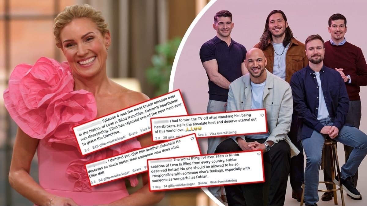 Jessica Almenäs och flera av killarna från Love is blind Sverige 2026
