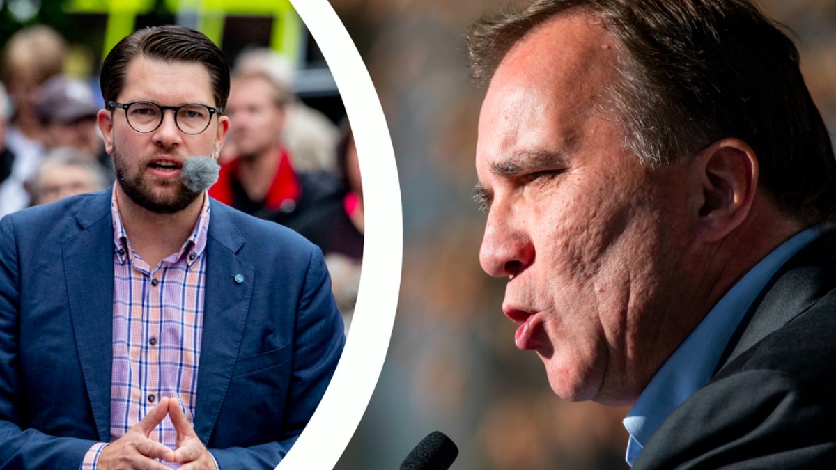 Jimmie Åkesson och Löfven. Montage