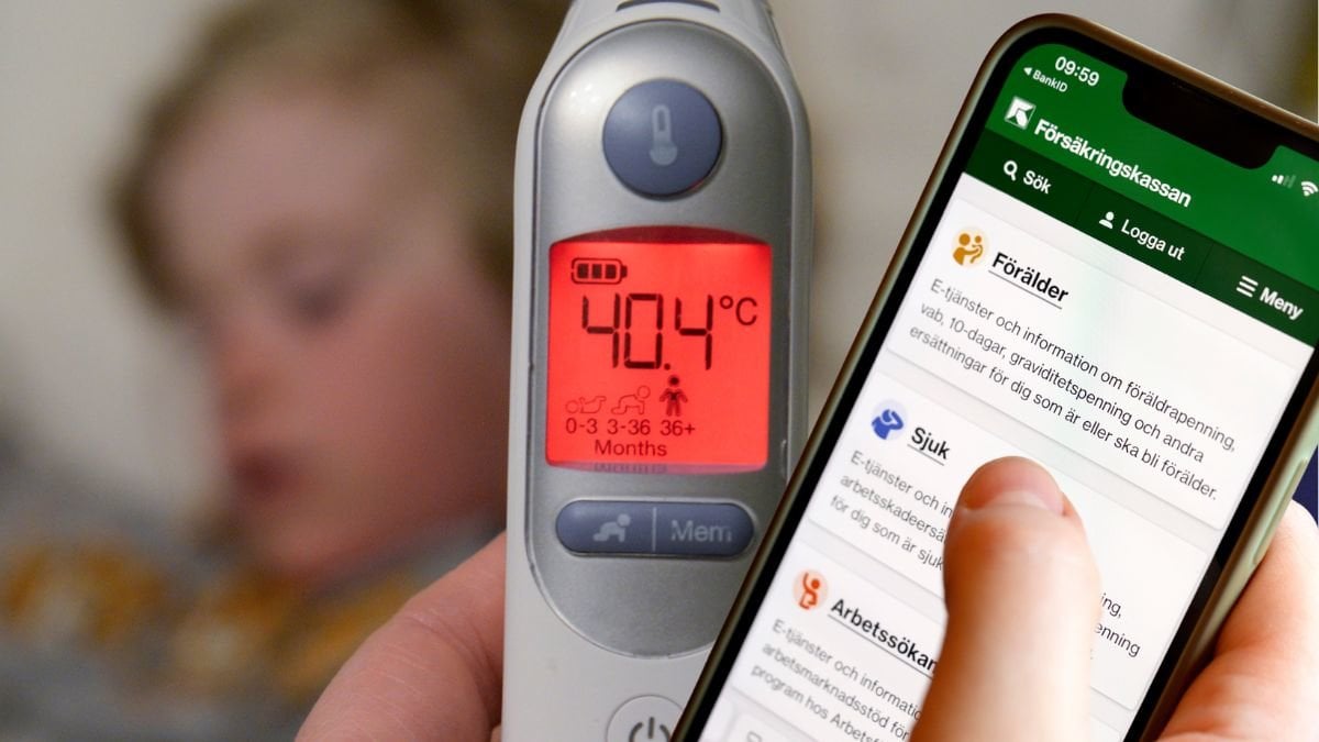 Sjukt barn och Försäkringskassans app.