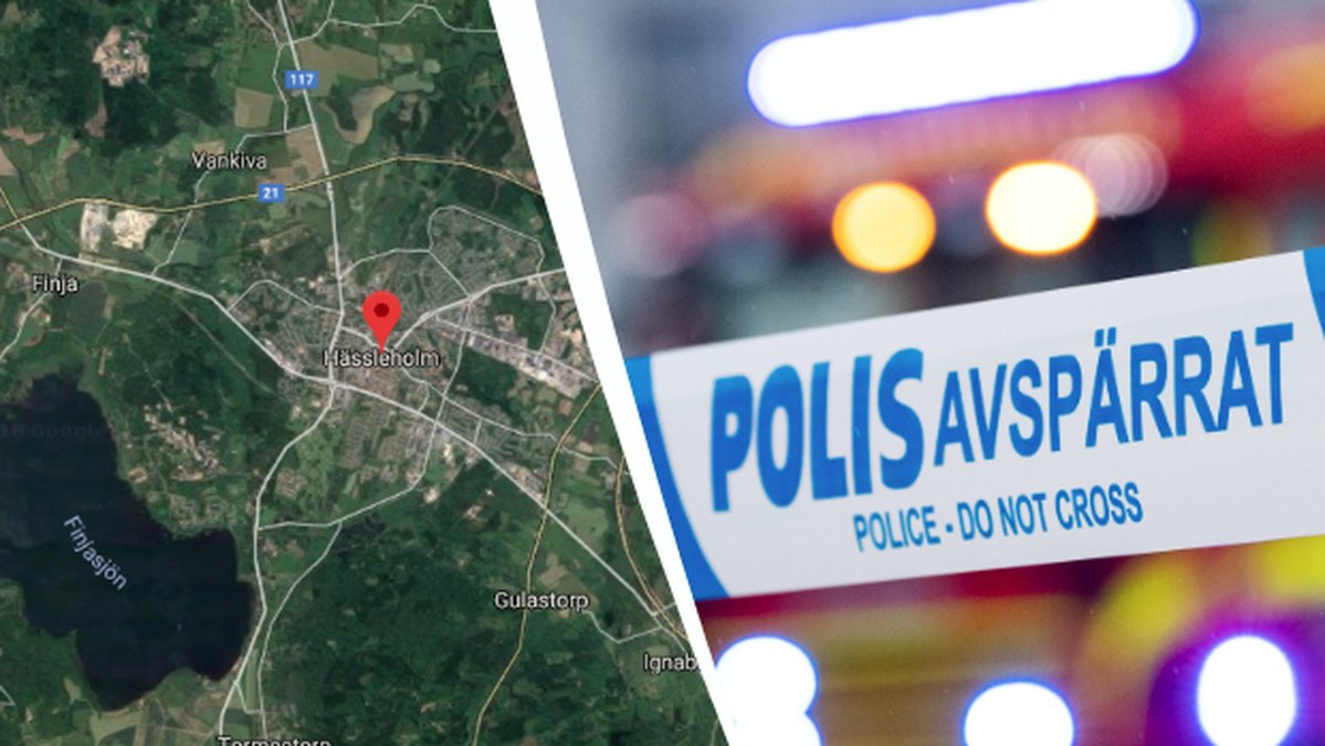 Polisavspärrning, blåljus.