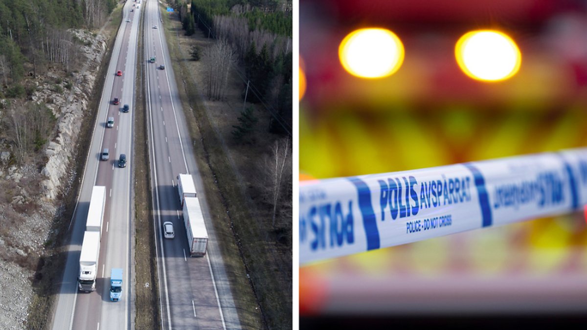 Totalstopp i trafiken vid Farnäs, Mora.
