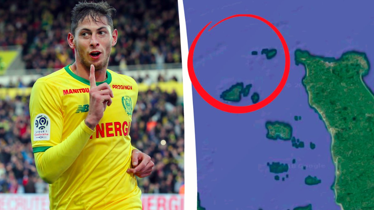 Emiliano Sala och en karla över Engelska kanalen. 