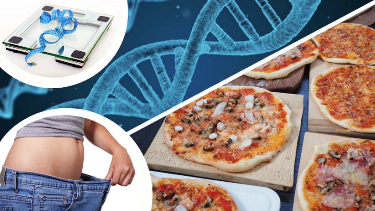 smal tjej, pizzor, dna