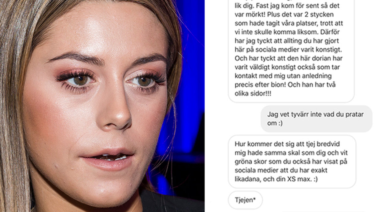 Bianca Ingrosso berättar om direktmeddelandet.