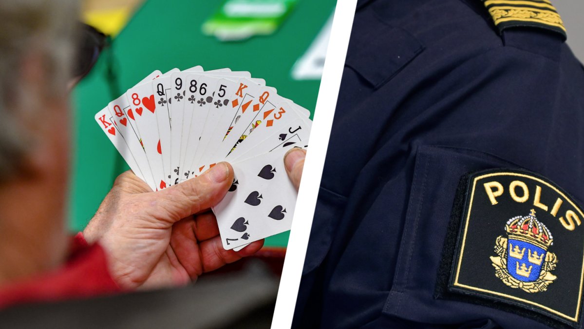 Ett kortspelande gäng fick oväntat besök.