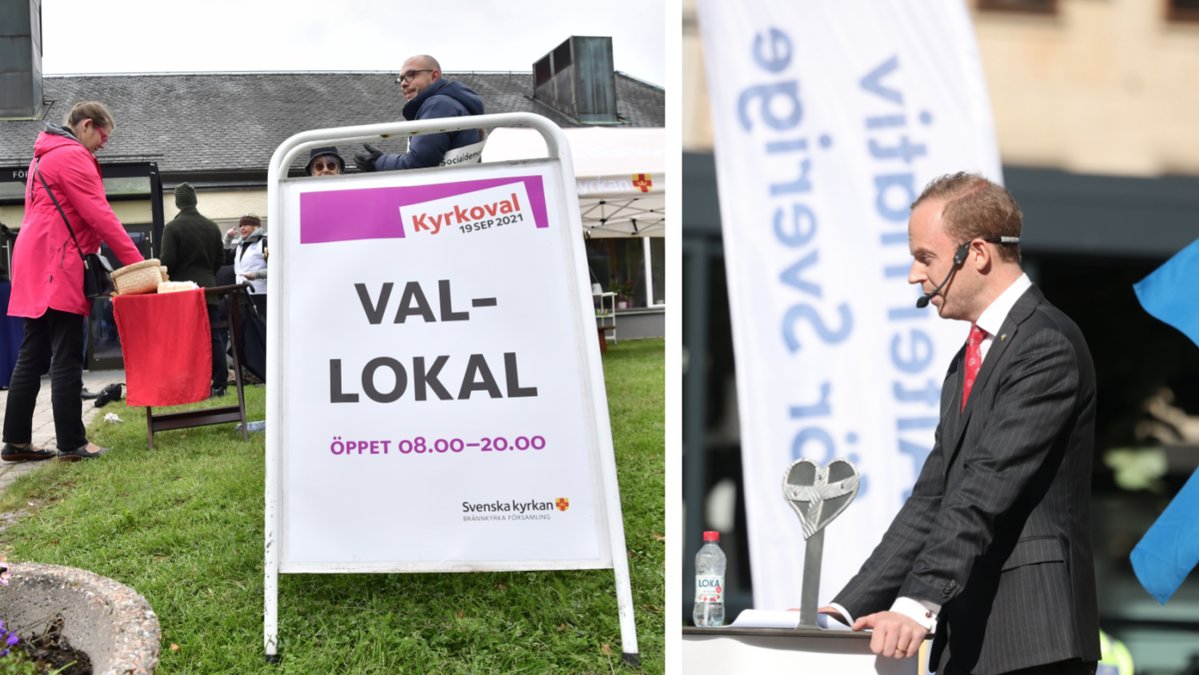 Gustav Kasselstrand och Alternativ för Sverige under en manifestation i september.