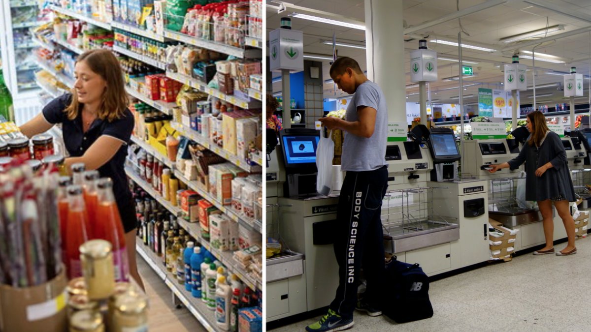 Ellen Danielsson och hennes två systrar driver en obemannad butik i Östra Tommarp i Skåne. Hennes jobb är att se till att det finns varor, köpen sköter kunden själv.