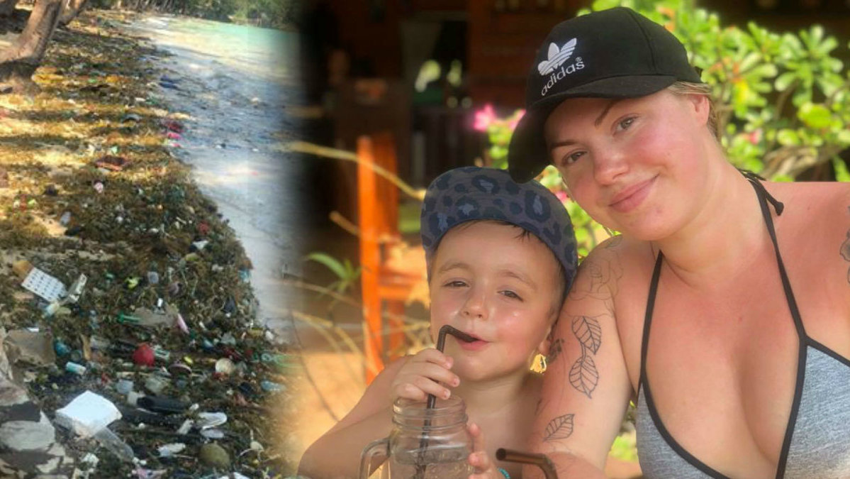26-åriga Angelica lämnades på ö med fyraårig son.