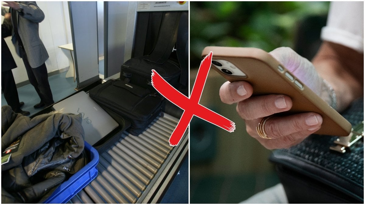 säkerhetskontroll och mobiltelefon