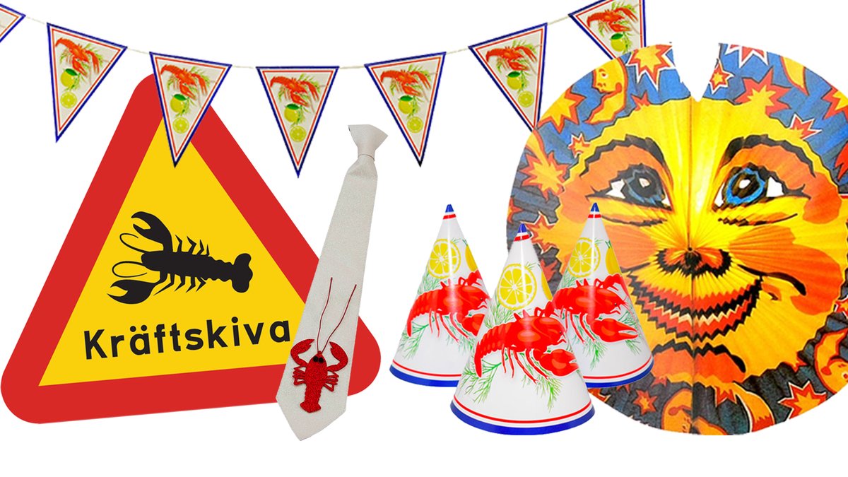 Kräftskivan 2019, snart är det premiär igen. Inspireras av produkter till pynt och lekar.
