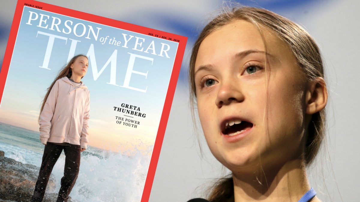 Greta Thunberg, person of the year, Time Magazine. 
