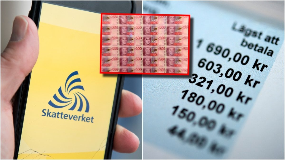 Skatteverkets app, räkning och sedlar.
