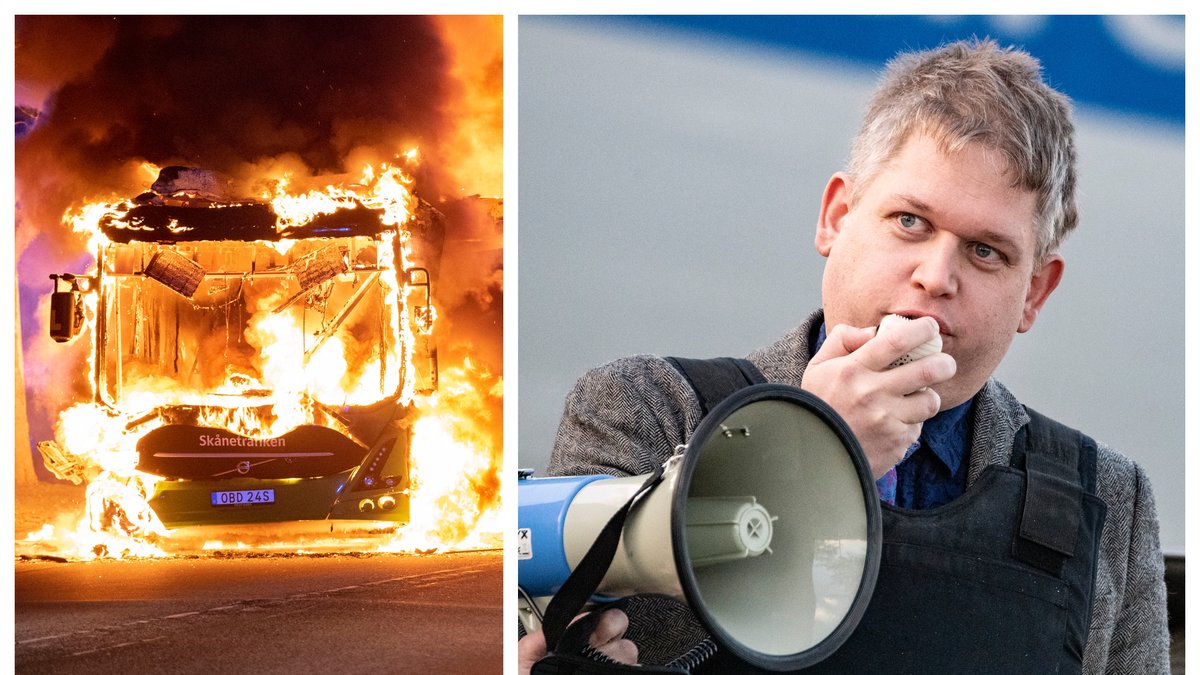 Rasmus Paludans syster Tine Paludan uttalar sig efter upploppen.