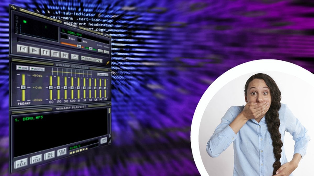 Winamp och en tjej som är förvånad.