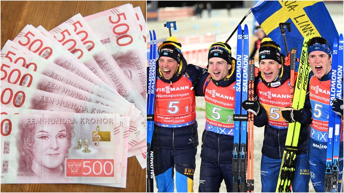 Herrarna vann ett riktigt skrällguld på stafetten i skidskytte-VM.