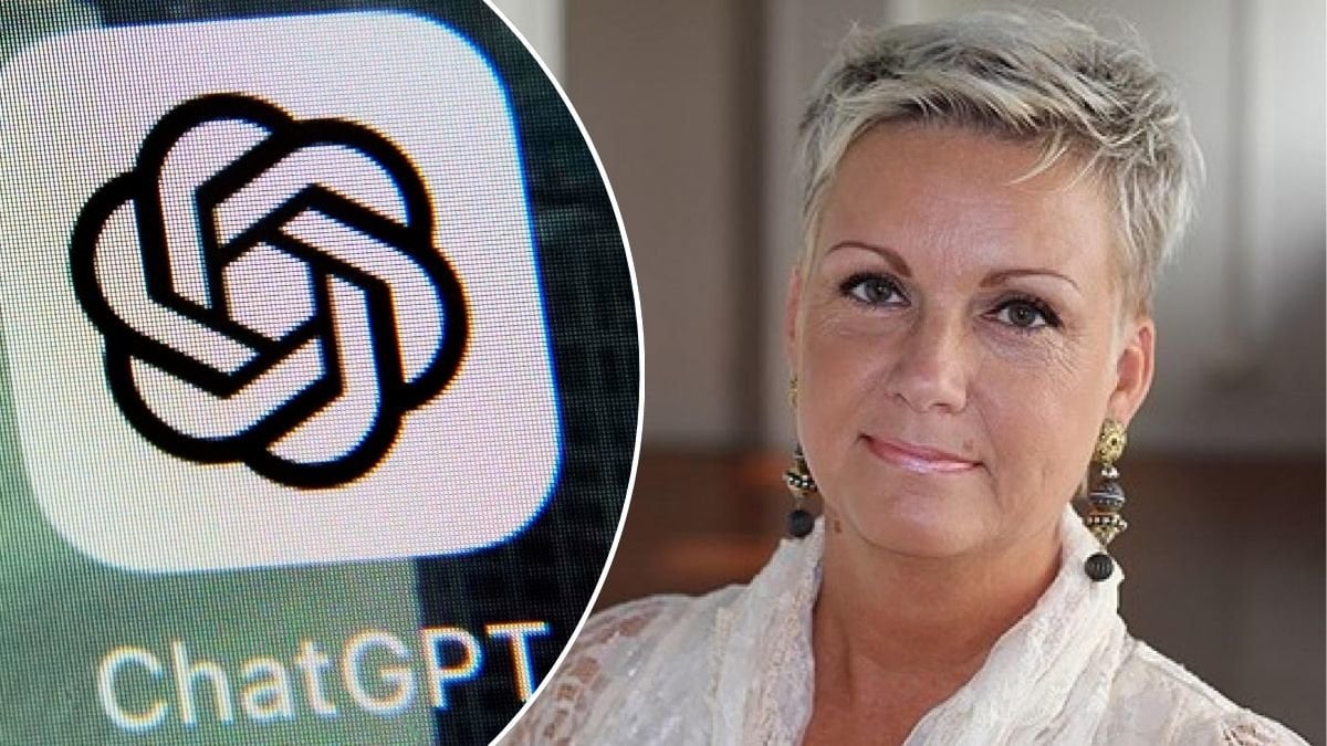 Charlotte Sander och ChatPGT:s app.