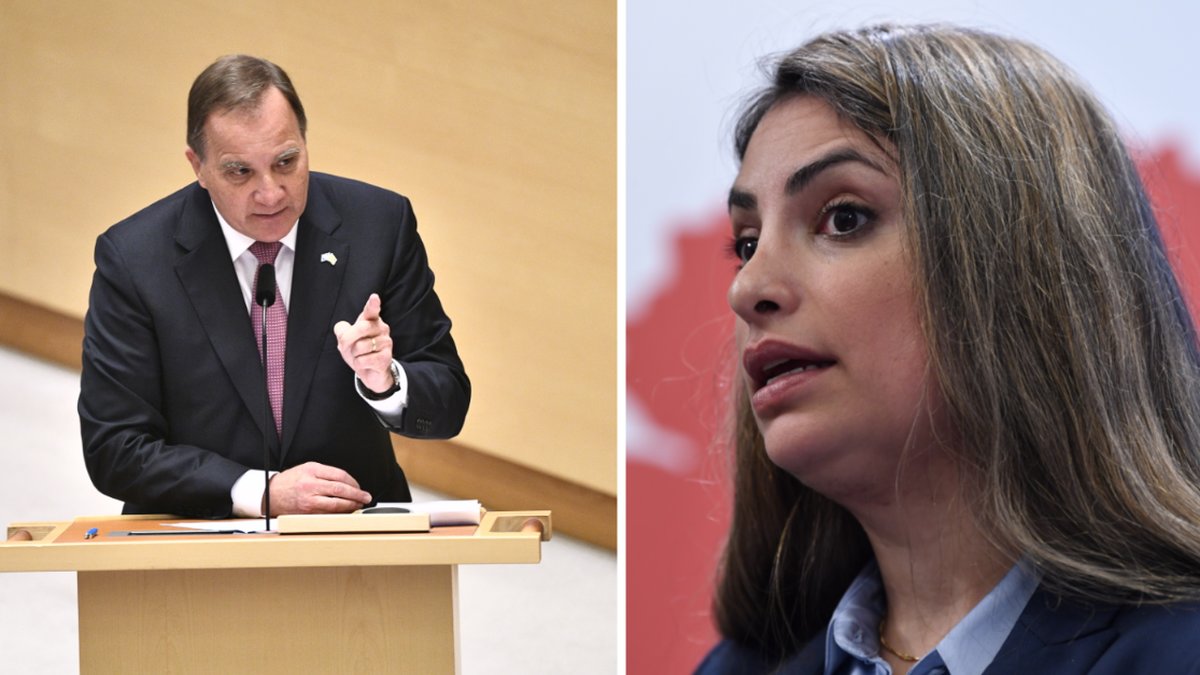 Stefan Löfven och Nooshi Dadgostar.