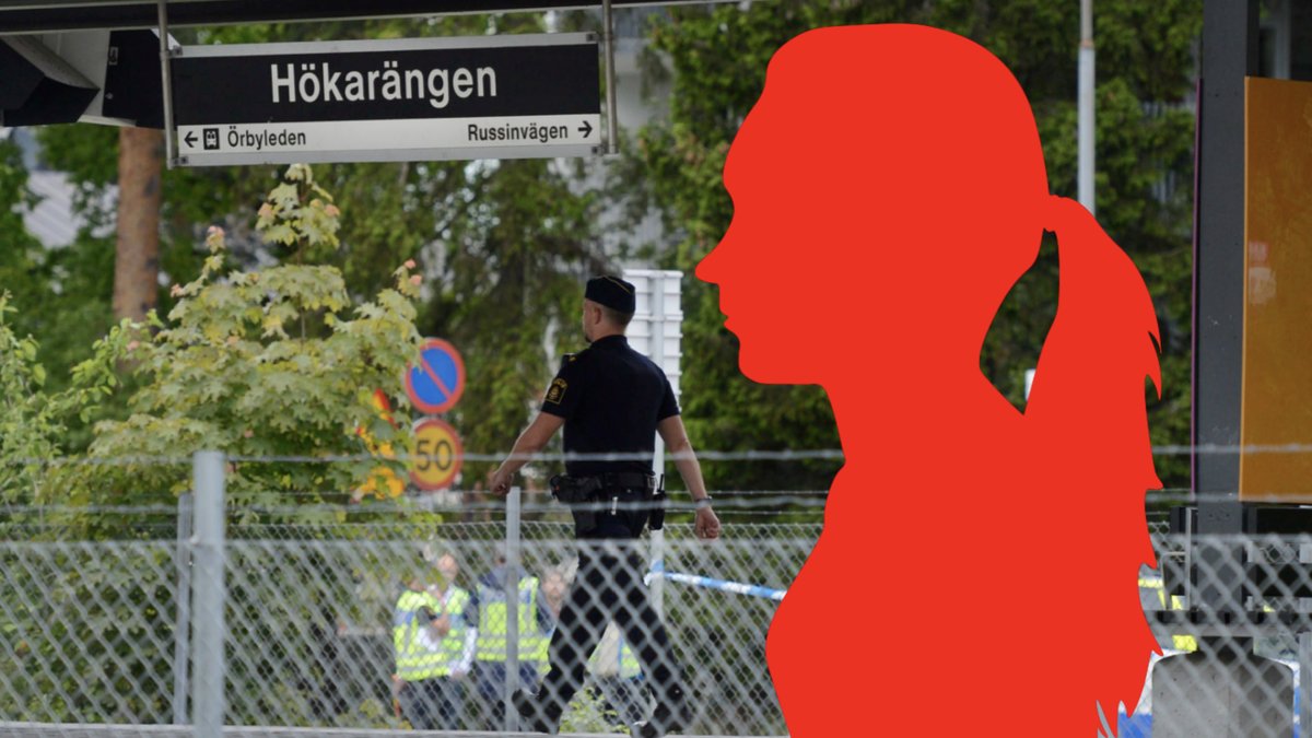 En kvinna knuffade ner en man på perrongen i Hökarängen
