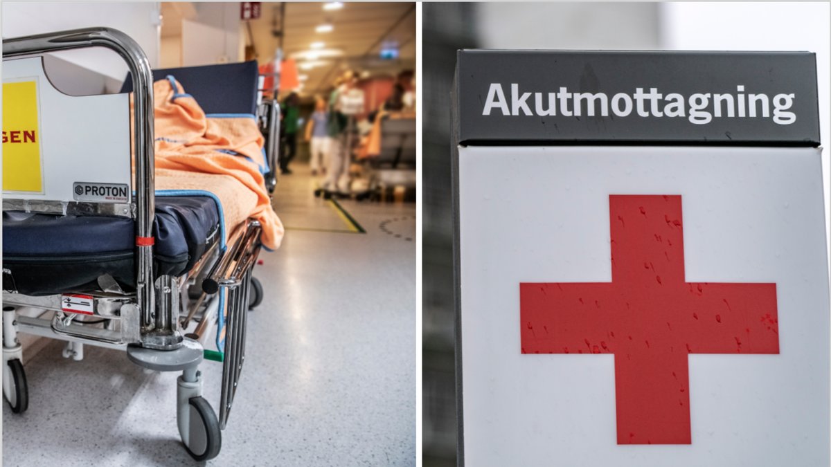 Genrebild på akutmottagning och skylt