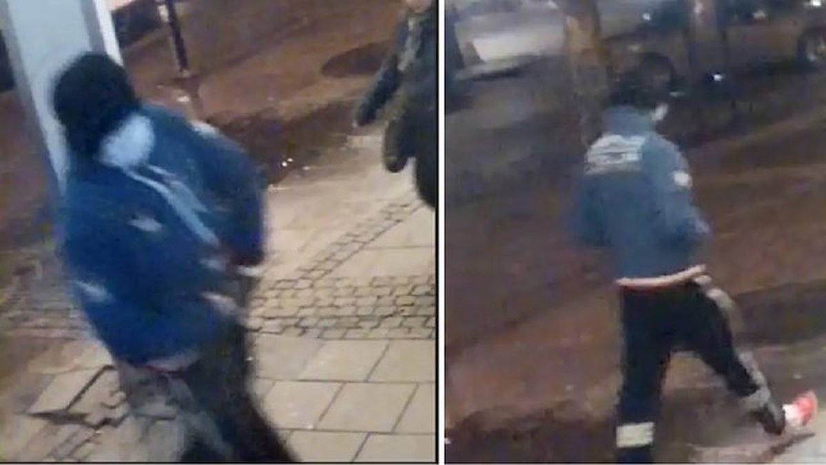 Övervakningsbilder på 20-åringen strax efter mordet.