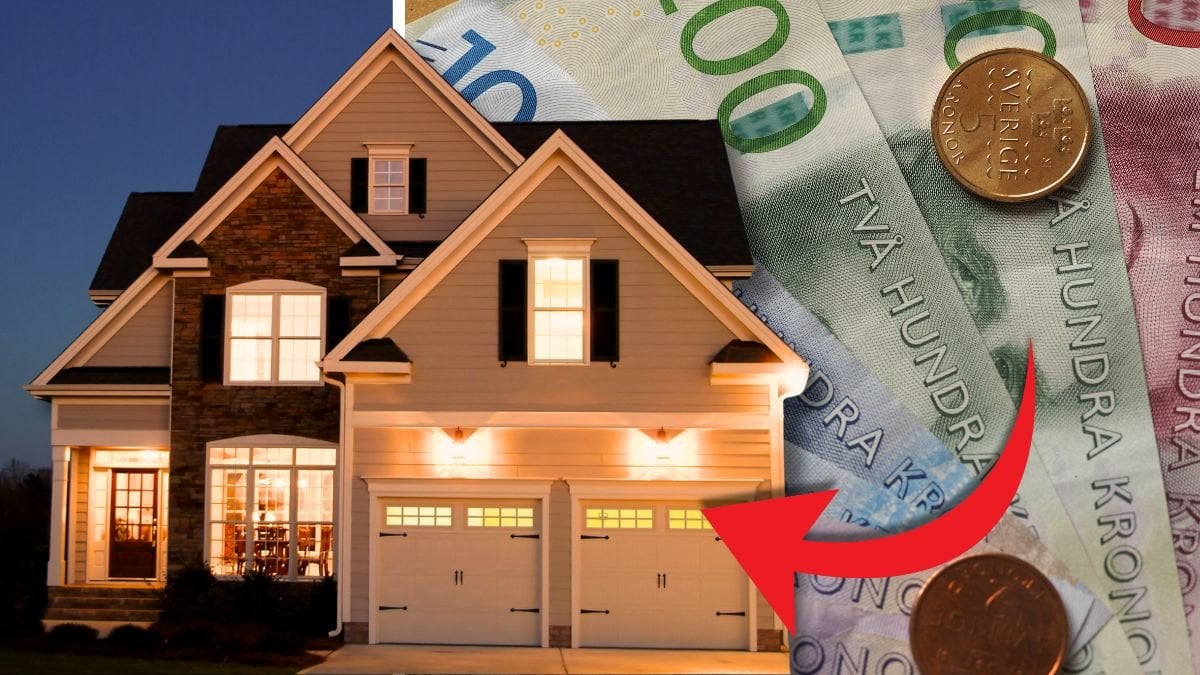 Hus och svenska sedlar.