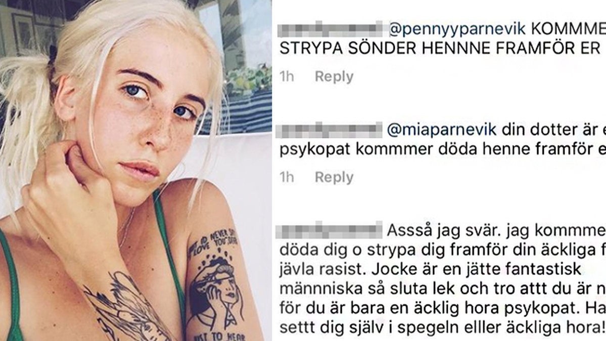 Peg Parnevik mordhotas av Joakim Lundells fans.