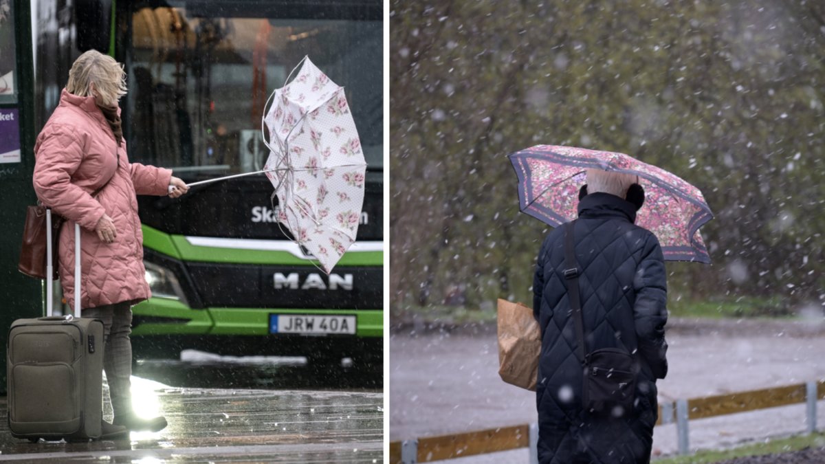 Stökigt helgväder väntas – hård vind och snöfall: Ostadig