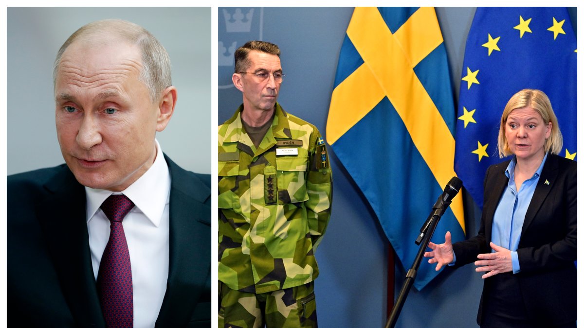 Magdalena Andersson (S) och Micael Bydén talade om Rysslands aggressioner mot Ukraina.