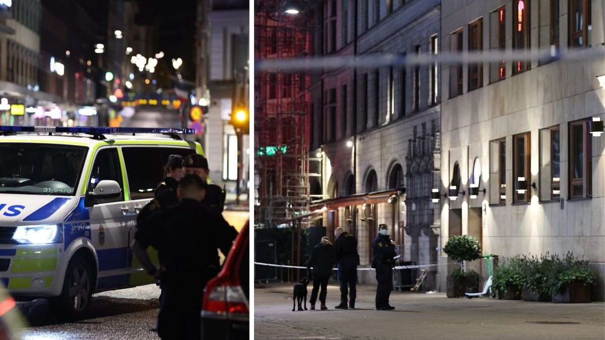 Poliser avspärrning Stureplan