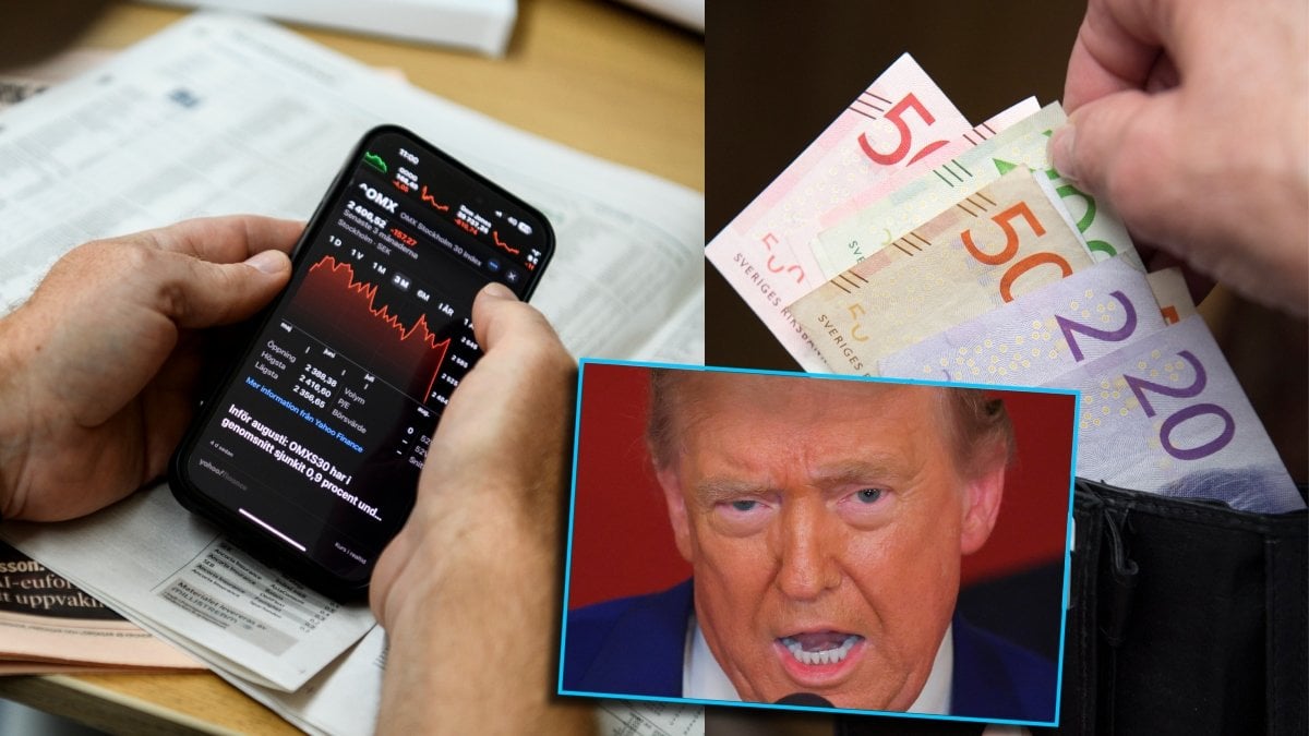 Aktieras, plånbok och Donald Trump.