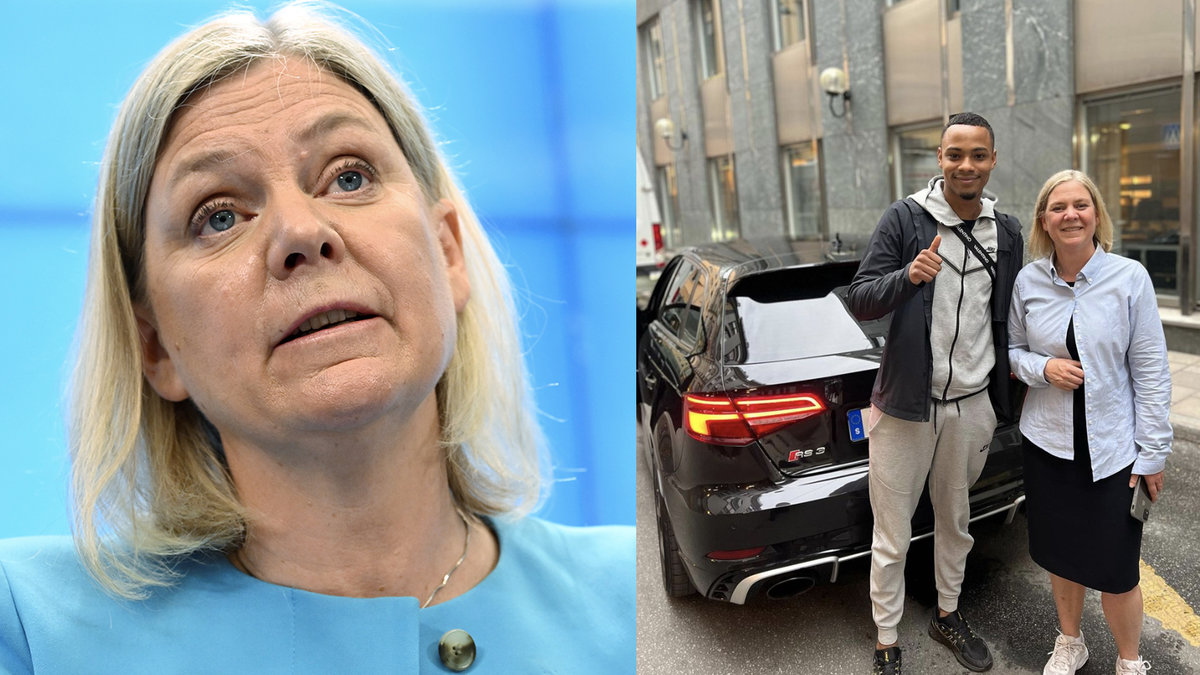 Magdalena Andersson och rapparen Thrife
