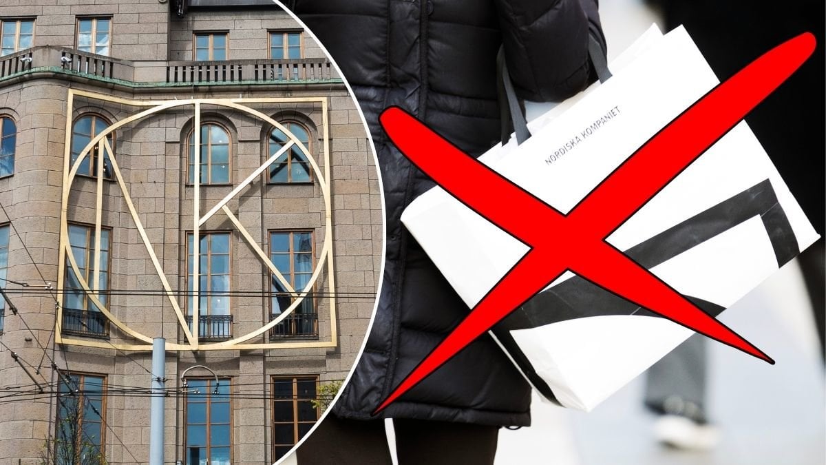 Bild på Nordiska kompaniet och en kasse.