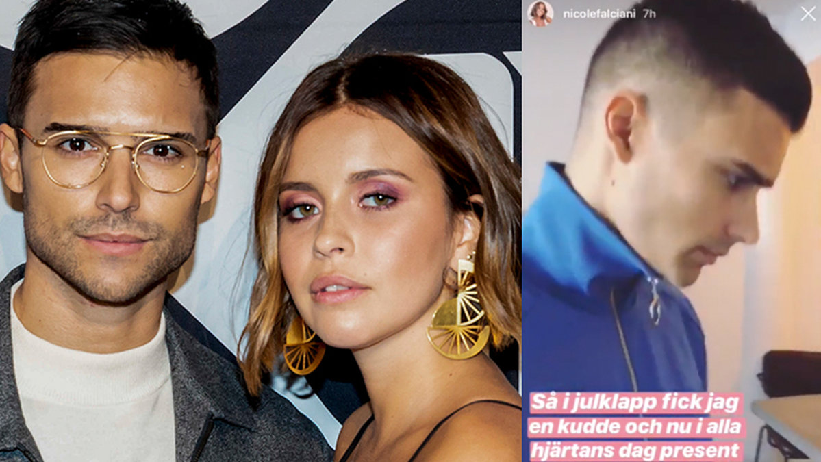Nicole Falciani och artisten Eric Saade.
