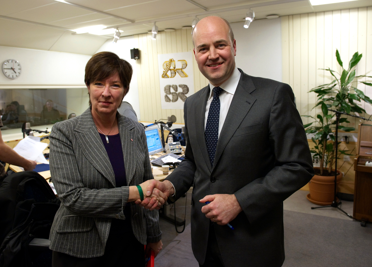 Fredrik Reinfeldt och Mona Sahlin