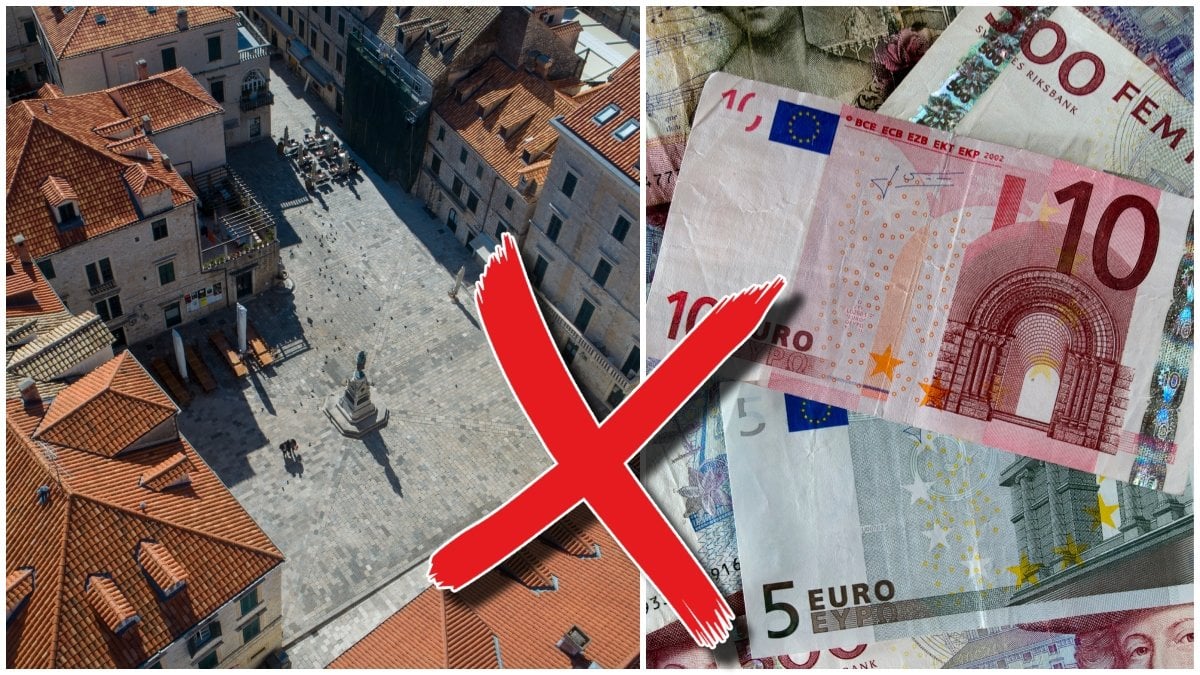 Kroatien och euro sedlar.