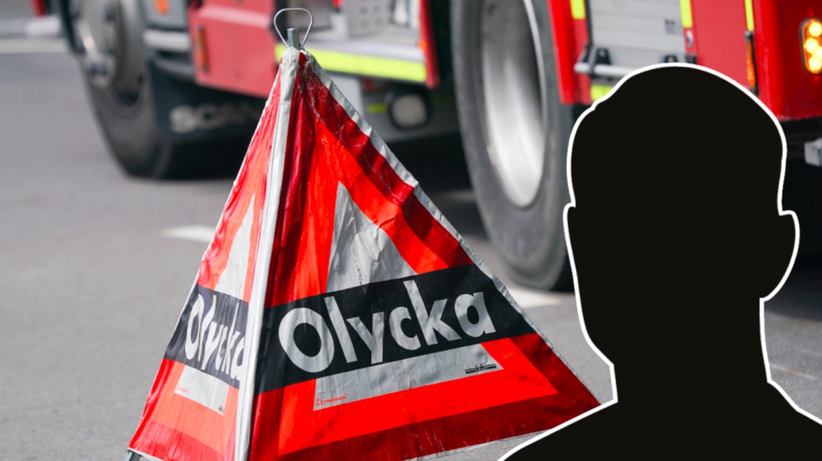 En man fotograferade skadade vid en olycka utanför Hedemora.