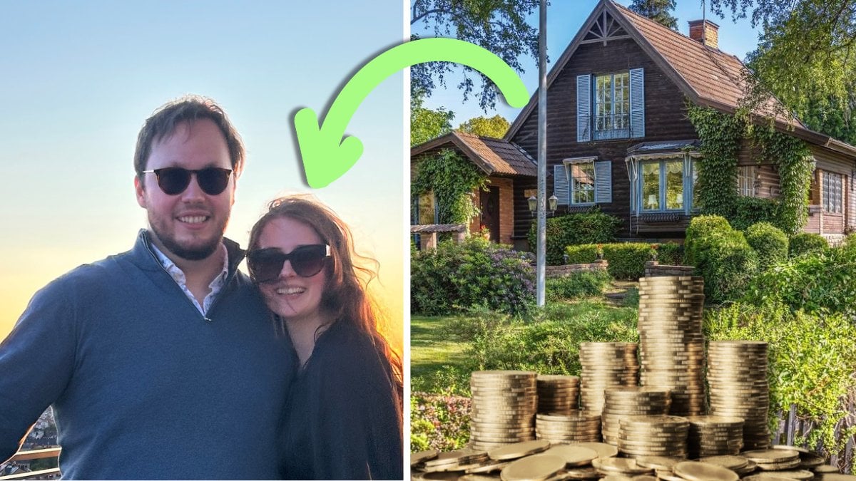 Ett ungt par och en villa.